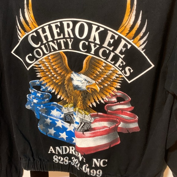 Y2K POW MIA Never Forget Biker Shirt Eagle & Flames Graphic Long Sleeve Medium - Picture 10 of 17